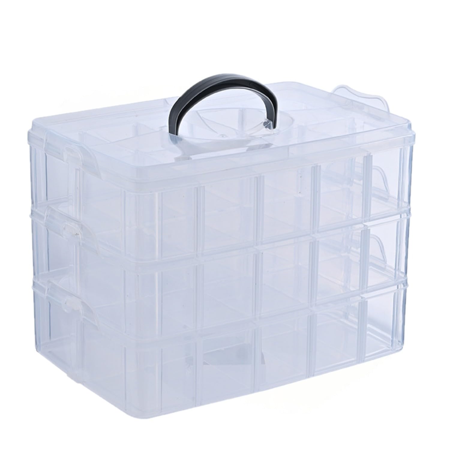 

Crystal Craft Beyblade Toy Storage Case with Translucent Stylish Clear White Case, 30-Piece Dividers,