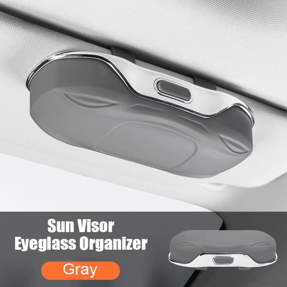Anti-Scratch Car Sunglasses Holder Press Silent Dustproof Car Glasses Box Shockproof Sun Visor Storage Case
