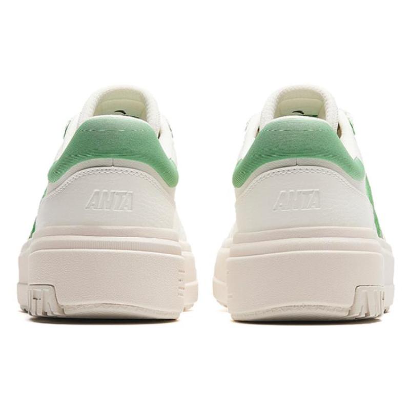 Anta Life Collection A Road Durable Breathable Low-Top Skateboard Shoes Women's White Green Sneakers 122348071-3