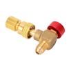 Cooling Fluid Charging Valve 90 Degree Brass Alloy HVAC Control Valve for R22 R32 R410