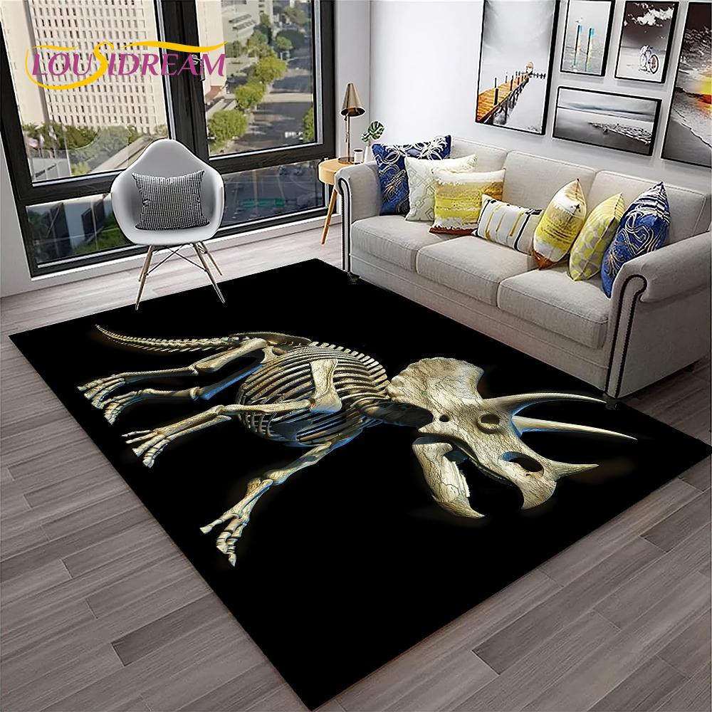 Animal Fossil Dinosaur 3D Series Carpet HD Rug for Home Living Room Bedroom Sofa Doormat Decor,kids Area Rug Non-slip Floor Mat