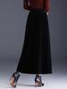 Golden Velvet High-Waisted A-Line Flare Skirt - Winter 2025 Fashion