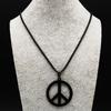 Goth Punk Friedenszeichen Symbol Anhänger Halskette Herren Schwarze Farbe Edelstahl Friedliche Passform Kette Schmuck cadenas mujer N438S02