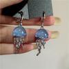Cute Blue Jellyfish Ocean Pendant Earrings For Women Girls Unique Aesthetic Charm 2000s Harajuku EMO Vintage Jewelry Accessories