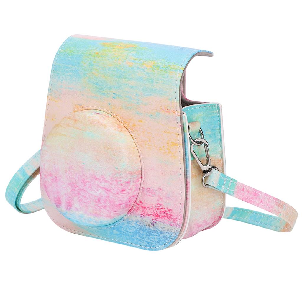 PU Leather Camera Protection Case Bag Cover Single Shoulder Strap for Instant Camera Mini11