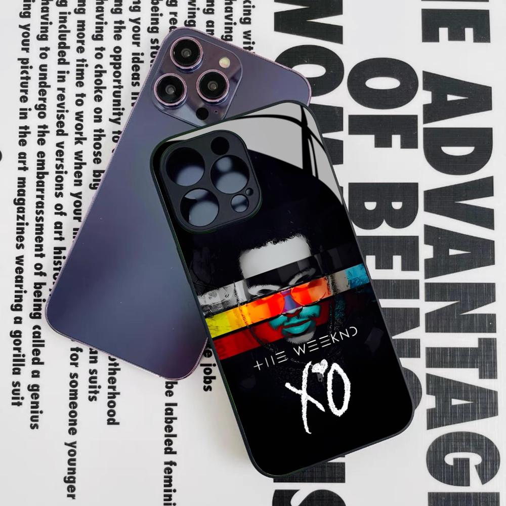 

The Weeknd XO Singer Phone Case for Iphone 17 16 15 14 12 11 13 Pro Max Mini X Air Puls Black Glass Cover iPhone 14 Pro Max