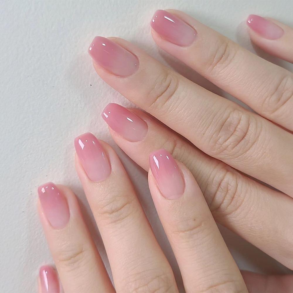 Full Cover False Nail Square Head Nail Tips Detachable French Fake Nails  Women