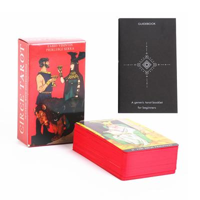 Circe Tarot 78 ks karet s průvodcem pro začátečníky Červené zlacené okraje 10,3*6cm
