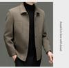 Men's Fashionable Winter Wool Jacket with Detachable Down Liner and Stand Collar