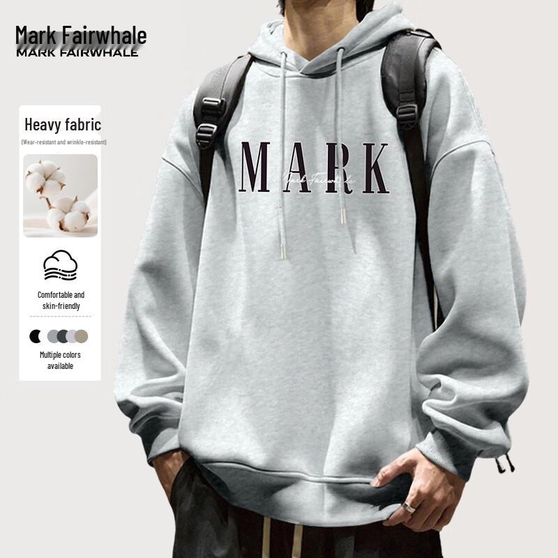 

Mark Fairwhale Men s Letter Print Hooded Sweatshirt 2XL
