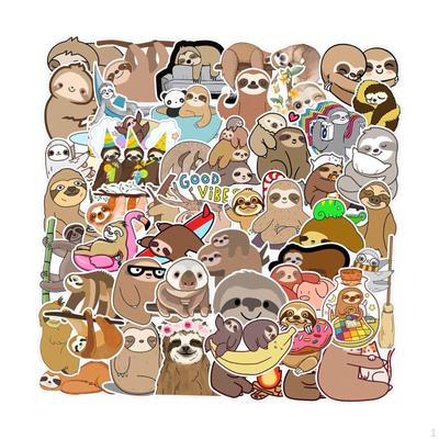 50 Pieces Sloth Stickers Waterproof for Bike Notebook Water Bottles