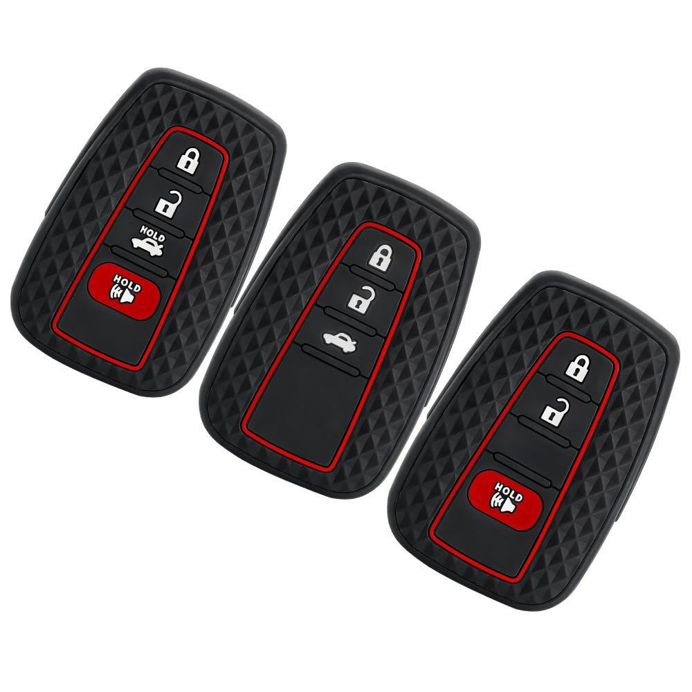 Silicone Remote Car Key Case Cover 3/4 Buttons For Toyota Chr Camry Corolla Rav4 Highlander C-Hr Prius Land Cruiser Prado Shell