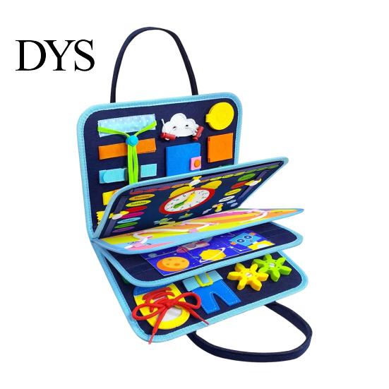 Toddler Travel Activity Bag Montessori Busy Board for Toddlers, Multiple Modules Sensory Learning Felt Early Childhood Educational Tool Book,