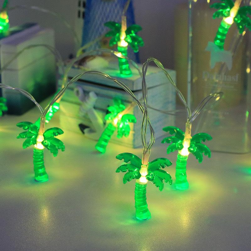 Summer Hawaii Light String Pineapple Flamingo Coconut Tree Light Strings Tropical Fruit Light Kids Hawaiian Birthday Party Decor