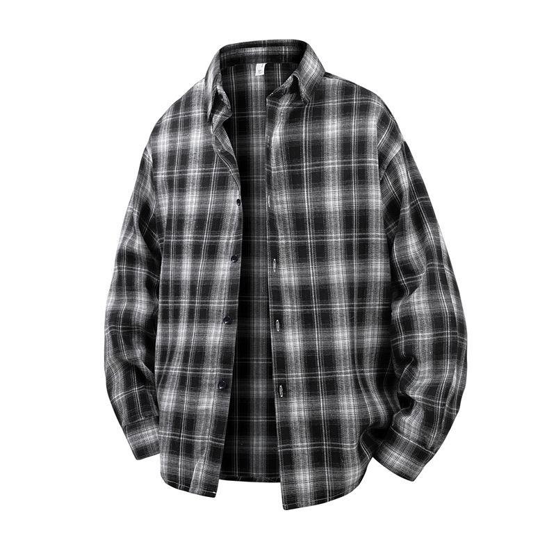 Mens Casual Plaid Flannel Shirt Long Sleeve Button Down Top M