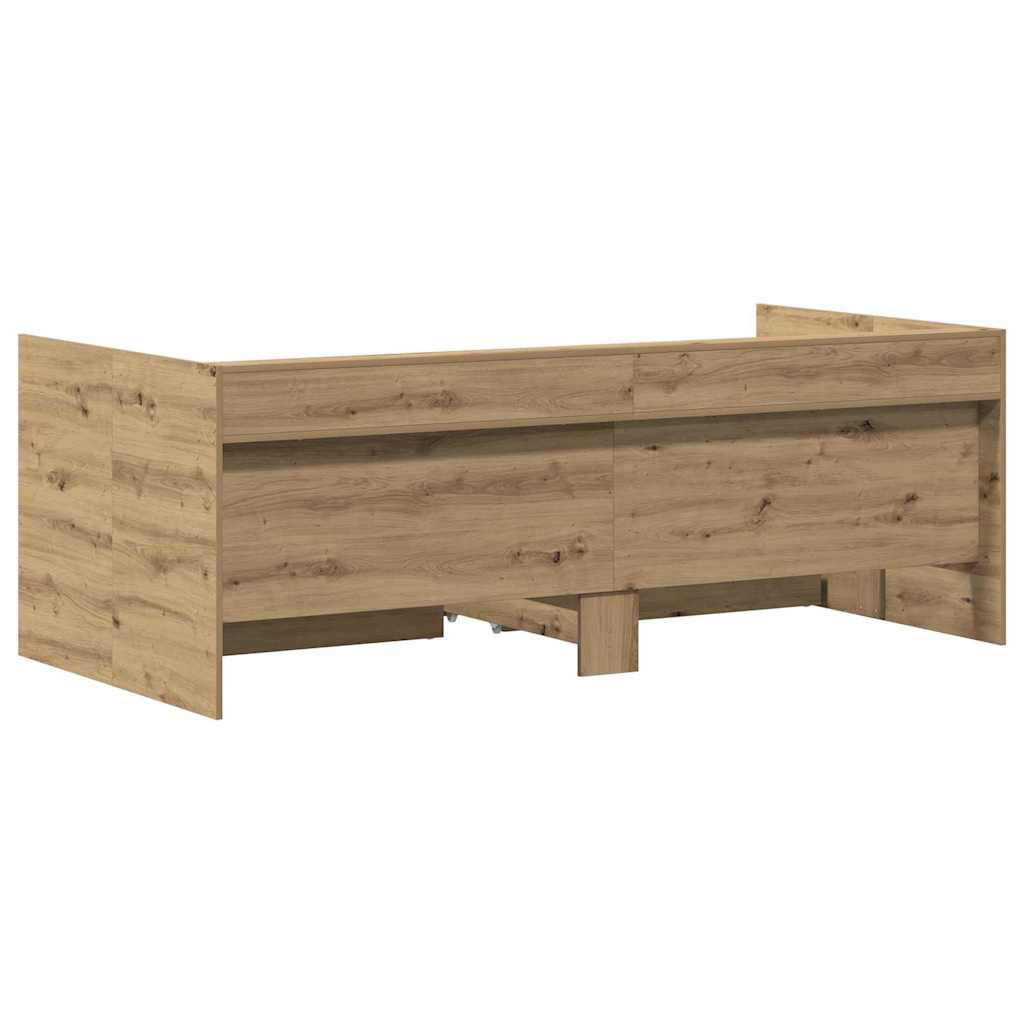 Daybed with Headboard Artisan Oak Finish 75 x 190 cm Engineered Wood