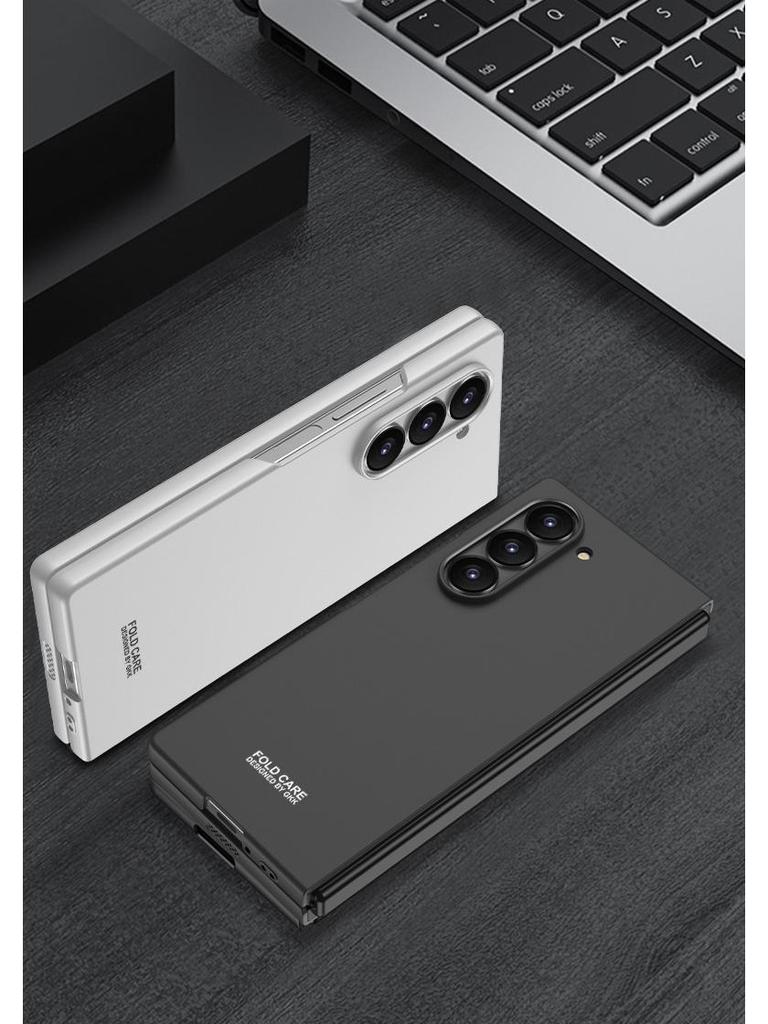 Ultra-Thin Frosted Hard Shell Phone Case for Samsung Z Fold 6 - Fashionable Solid Color Protective Cover