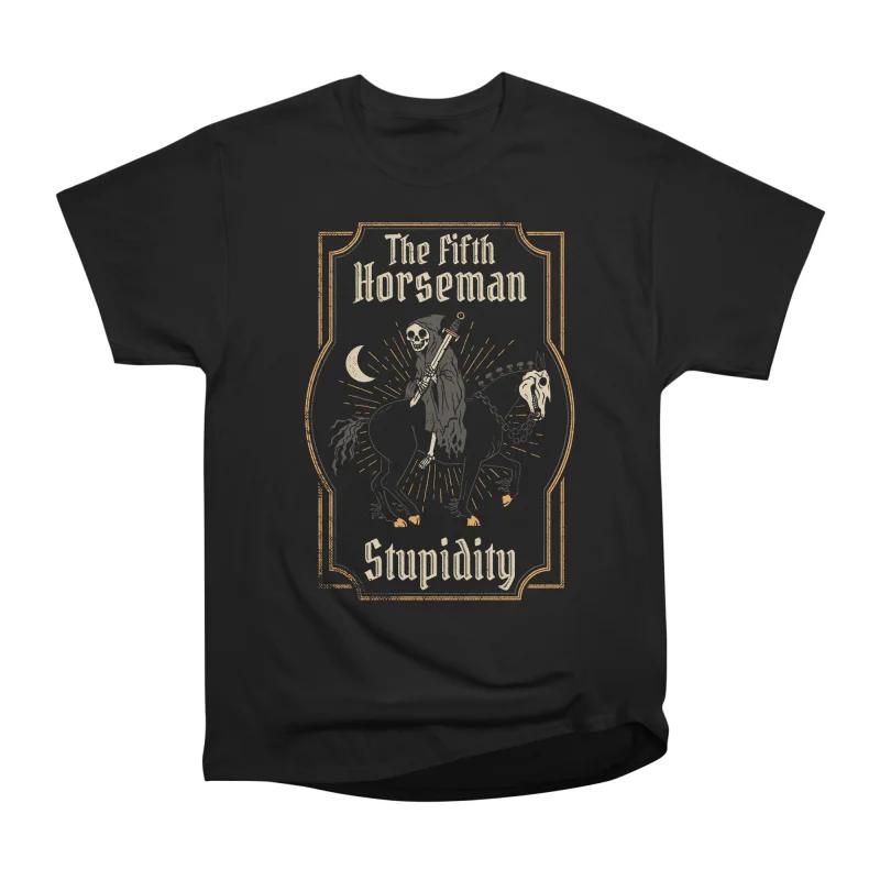 

Men Casual Shirts Short Sleeves THE FIFTH HORSEMAN Black Tees Oversized T-shirts XXXL чорний