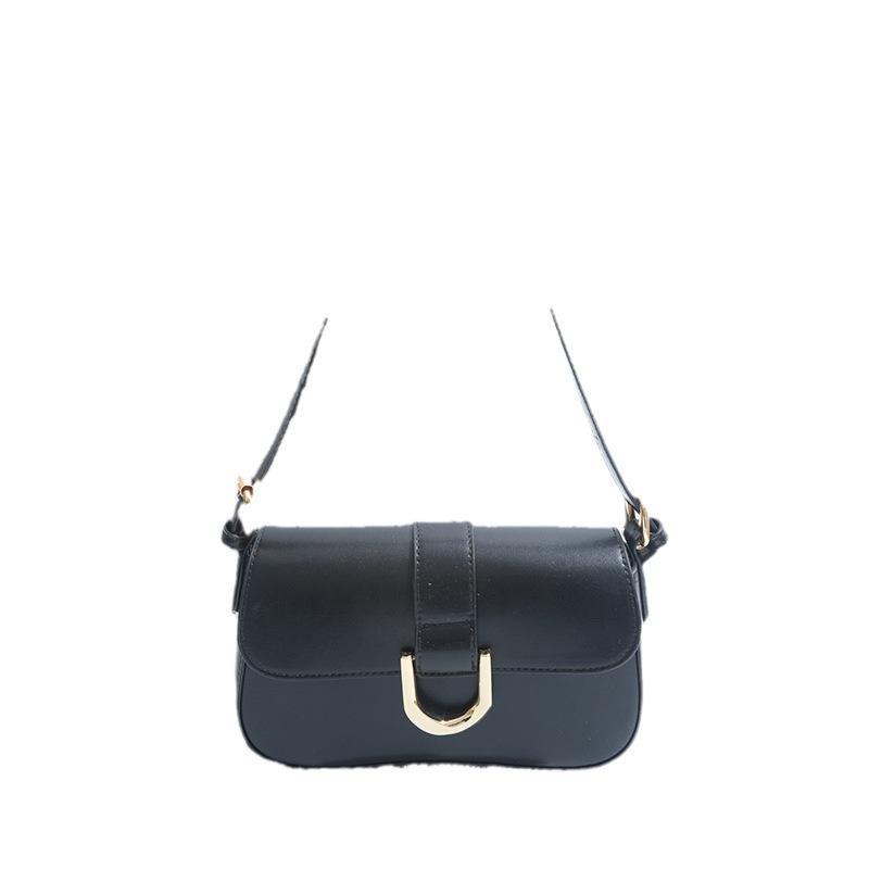 Premium Bag Women's 2025 New Retro Burgundy Horseshoe Buckle Fashion Hand-held Underarm Bag Shoulder Messenger Bag