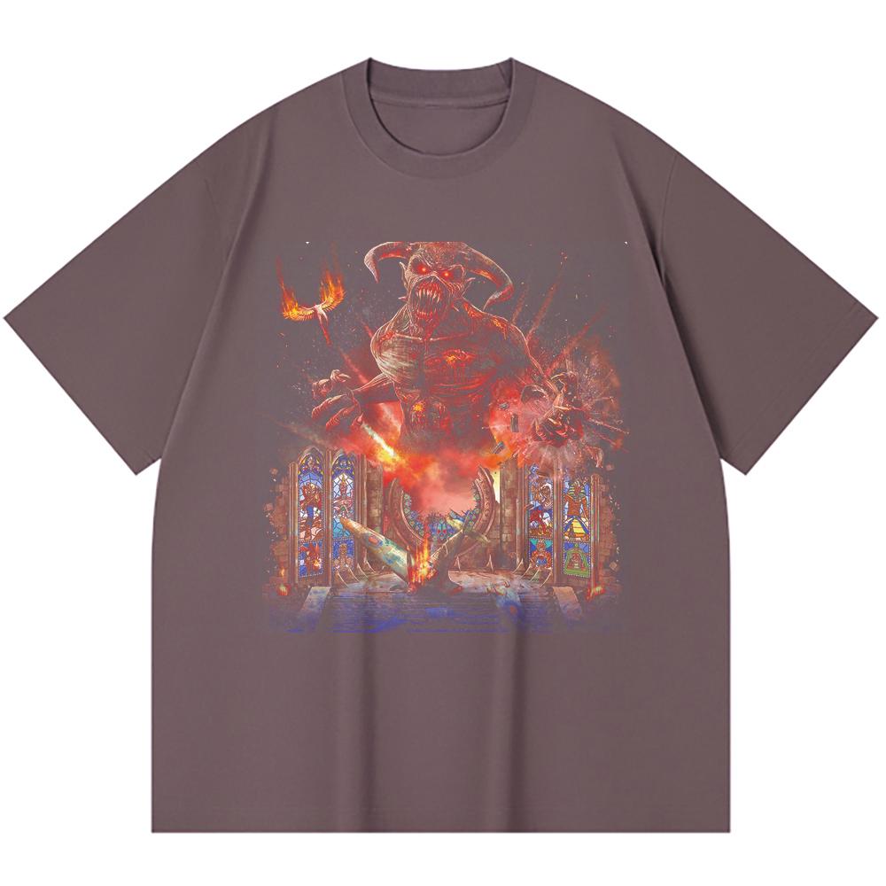 230 Gsm 100% Cotton Heavy Metal T-Shirt  Rock Band Popular Music Print Unisex Heavy Cotton T Shirt