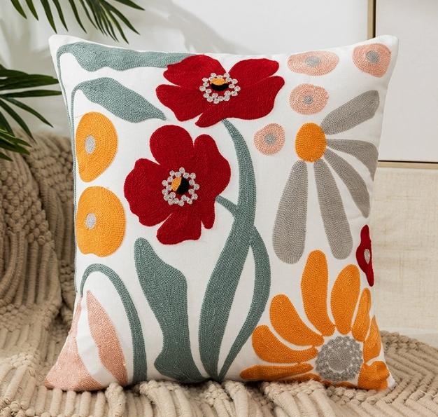 Home Decor Colorful Floral Patterned Digital Printed Cushion Covers Pattern Cushion Cover Suitable for Sofa Bedroom Car Pillow
