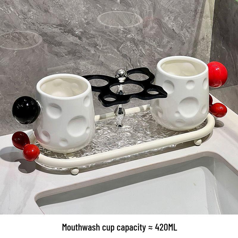 Luxury Ceramic Toothbrush Holder - Elegant High-End Design for Couples