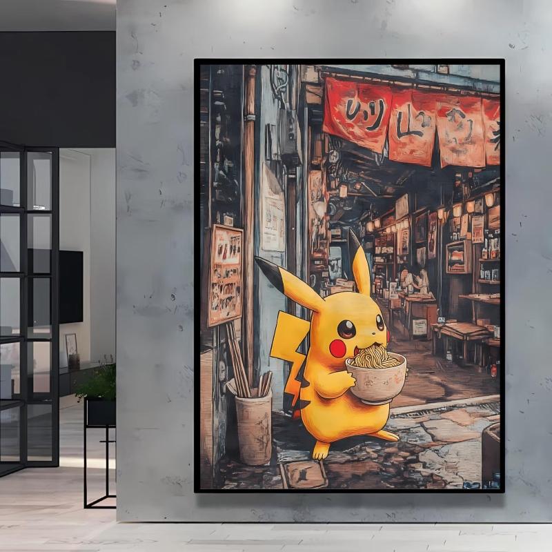 Classic Anime Canvas Paintings Pokemon Posters Living Room Kid Action Figures Children's Bedroom Decor Picture Prints and Prints