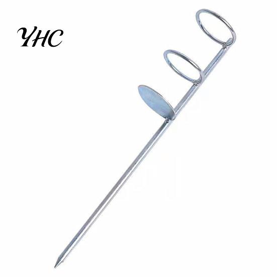 Ground Fishing Rod Holder 30/40/50cm Double Rings Single Fork Stake Bank Bracket Tools 40cm