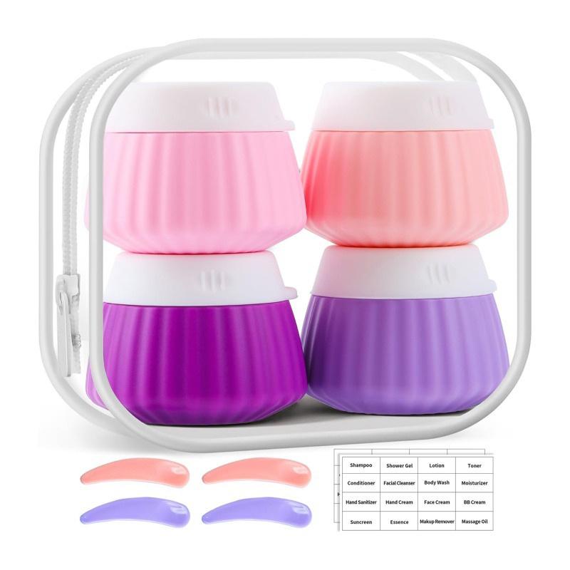 

4 шт. 40 мл силиконовые дорожные бутылки аксессуары портативные без BPA герметичные сжимаемые контейнеры размер наборы дорожных принадлежностей