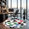 Soccer Printed Round Rug Carpet Chair Rug Area Rug Entryway Doormats,for Office Chair Living Room Bedroom Kitchen Room.