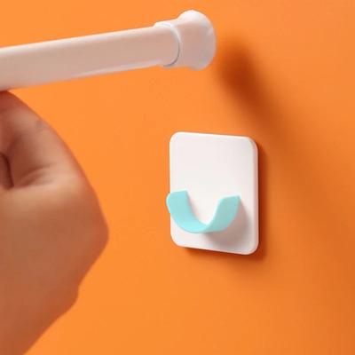 Strong Curtain Rod Bracket Hook Self-adhesive Curtain Rod Bracket Clothes Railing Bracket Wardrobe Telescopic Rod Accessories