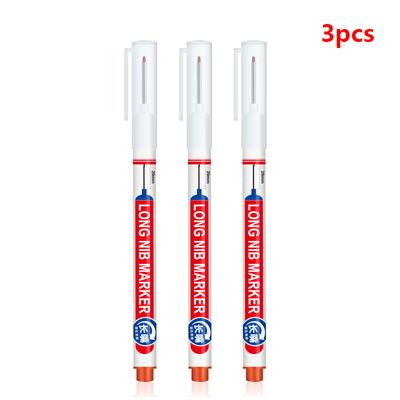 3Pcs Multi-Purpose Waterproof Marker Pen 20Mm Long Nib Head Construction Site Woodworking Deep Hole Scribing Paint Marker