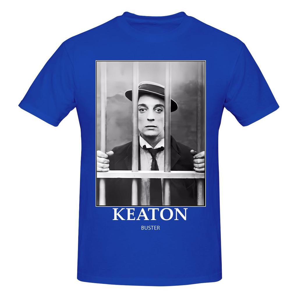 Buster Keaton Cops Bw D20 Casual Tshirt Light Minimalism Highdefinition Printing Cotton Tee