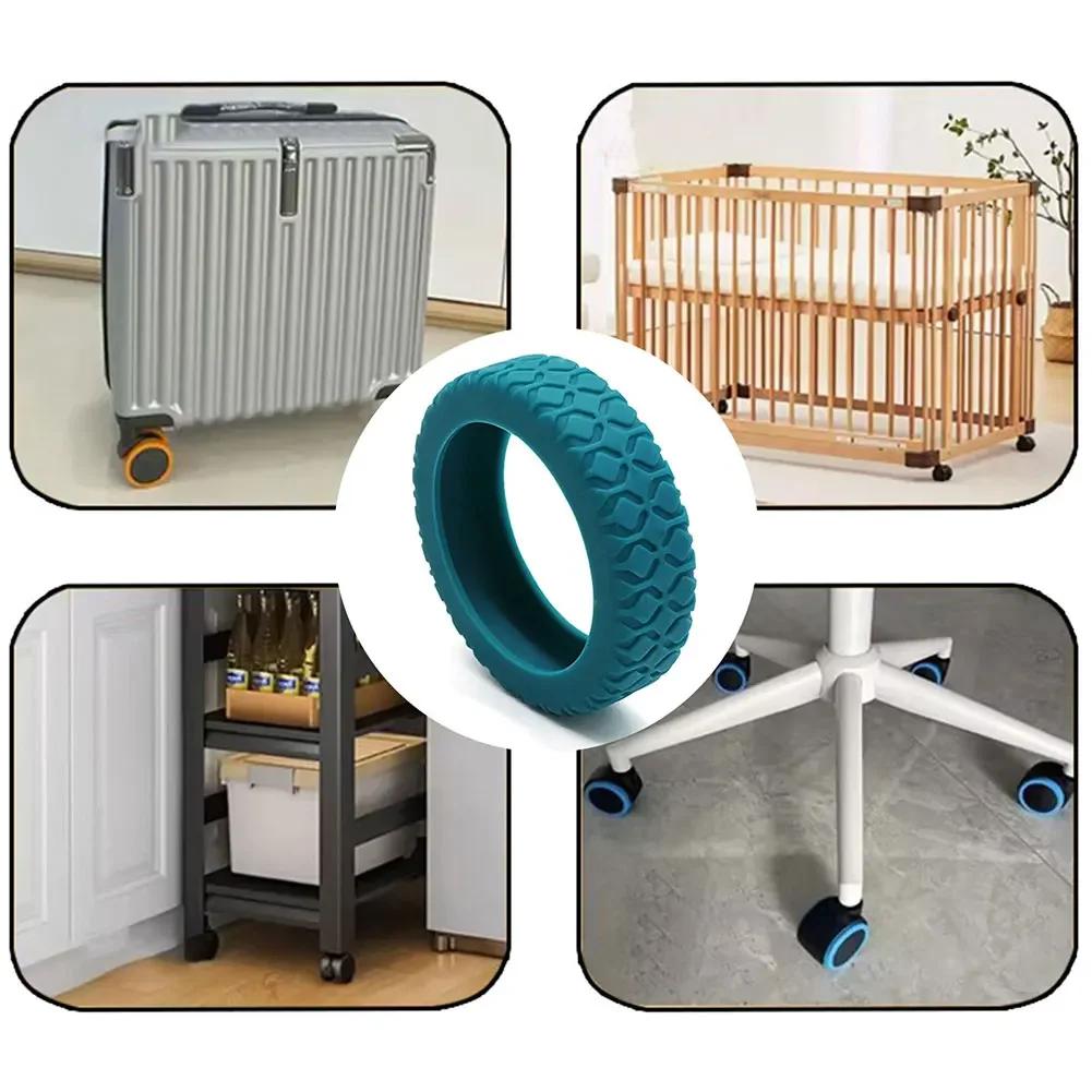 8pcs Travel Suitcases Wheel Protection Cover Anti Slip Wear Resistant Silicone Silents Protector for Carry on Luggage Caster