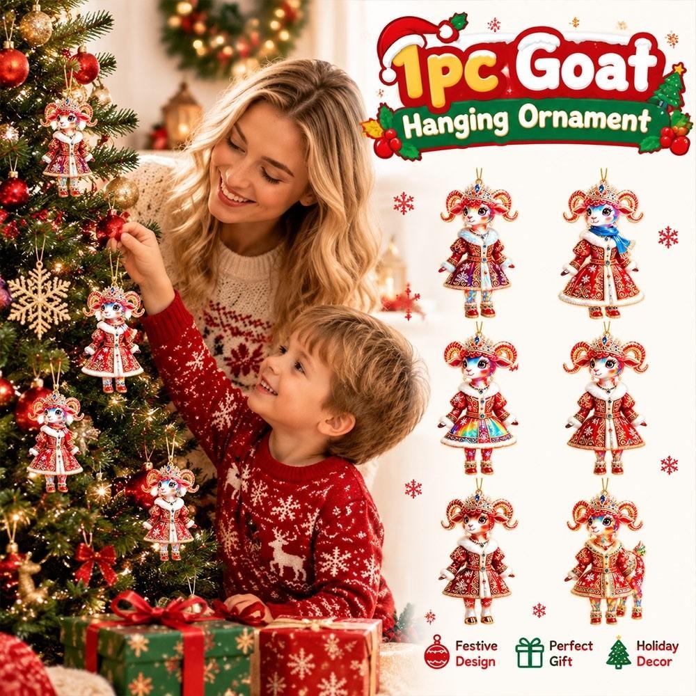 Shining Goat Hanging Ornament Acrylic Animal Hanging Decoration Christmas Tree Ornament Bag Charms