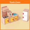 Holz-Simulation Mini Schlafzimmer Küche Wohnzimmer Kinder Szene Spielzeugset Für Fantasievolle Kinder Rollenspiel Und Eltern-Kind-Interaktion