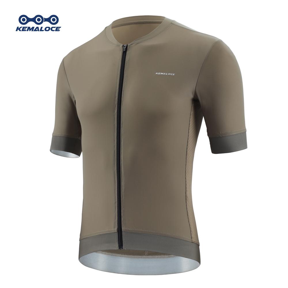 KEMALOCE Cycling Jersey Men Short Sleeve 2024 Summer Solid Blue&Black&White&Grey Reflective Breathable Cool Bicycle Bike Jersey