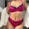 Yeni Kadın İç Çamaşırı Seti Fransız İpek Kumaş Bralette Seksi Dantel İnce Bardak Toparlayıcı Sütyen Seti Gül Romantik İç Çamaşırı Bayan İç Giyim
