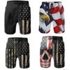Falcon Eagle Skull UK USA America United Kingdom Flag Boxing Muay Thai Kickboxing Shorts 3D Print Training Unisex Men Women Fitness Gym Sport Workout