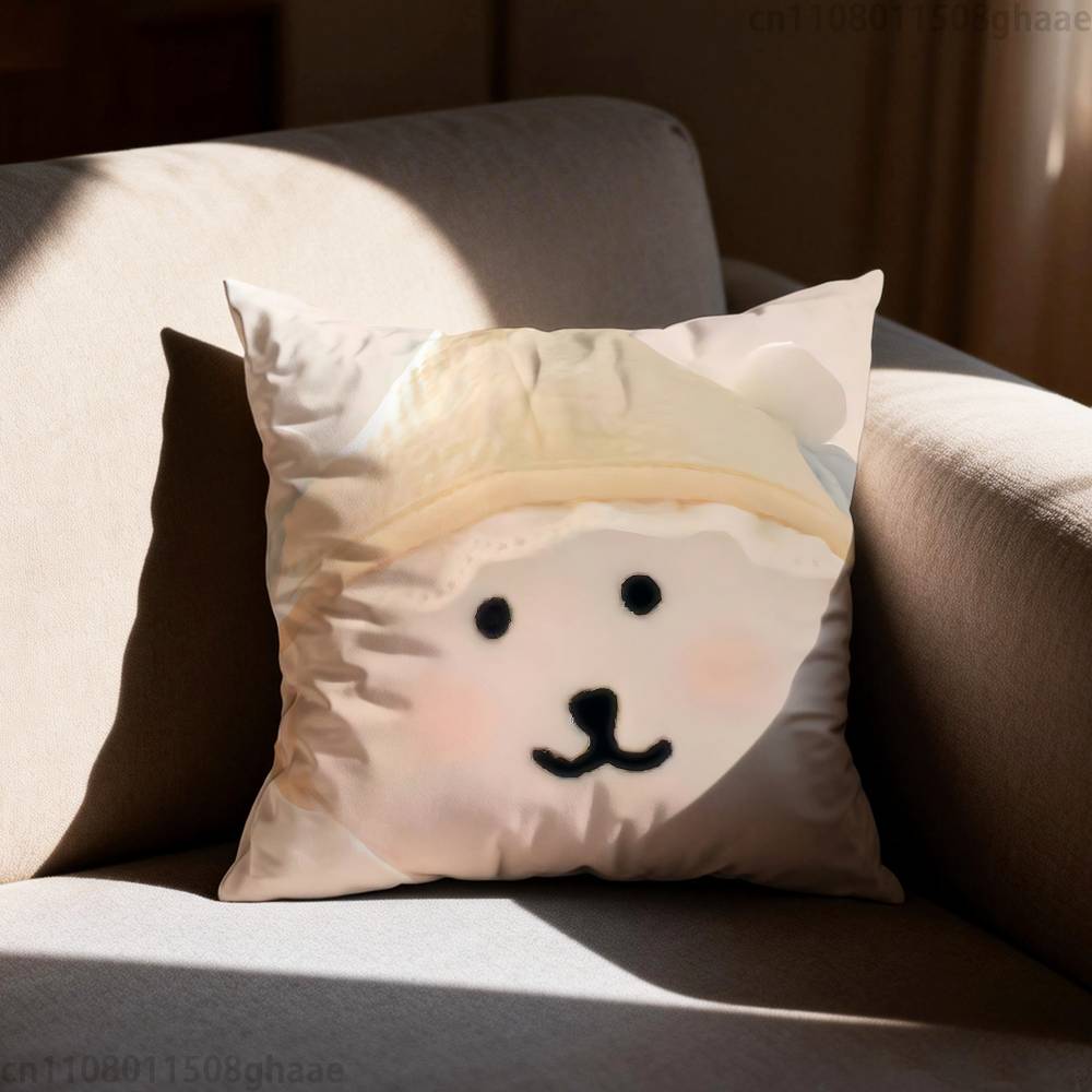 Cute Nnongdamgons  Pillow Case Antidustmite Pillowcase Invisible zipper silky short plush Sofa cushion cover