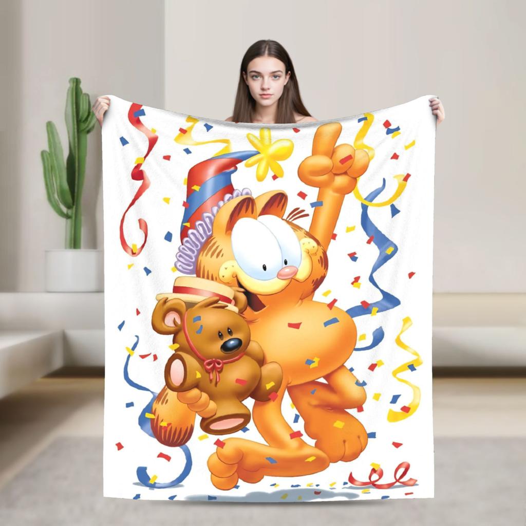 G-Garfields Blanket Soft Novelty Plush Throw Blanket For Children Living Room Flannel Bedspread Bed Cover