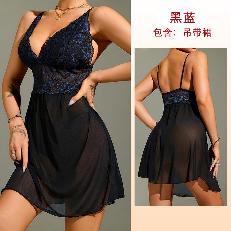 

Веселая сексуальная пижама на подтяжках Домашняя пижама женская перспектива кружево сращивание F L (recommended 120-70kg)