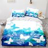 Butterfly Duvet Cover King Queen Colorful Flying Animal Bedding Set For Teens Adults Beautiful Flowers Polyester Quilt Cover