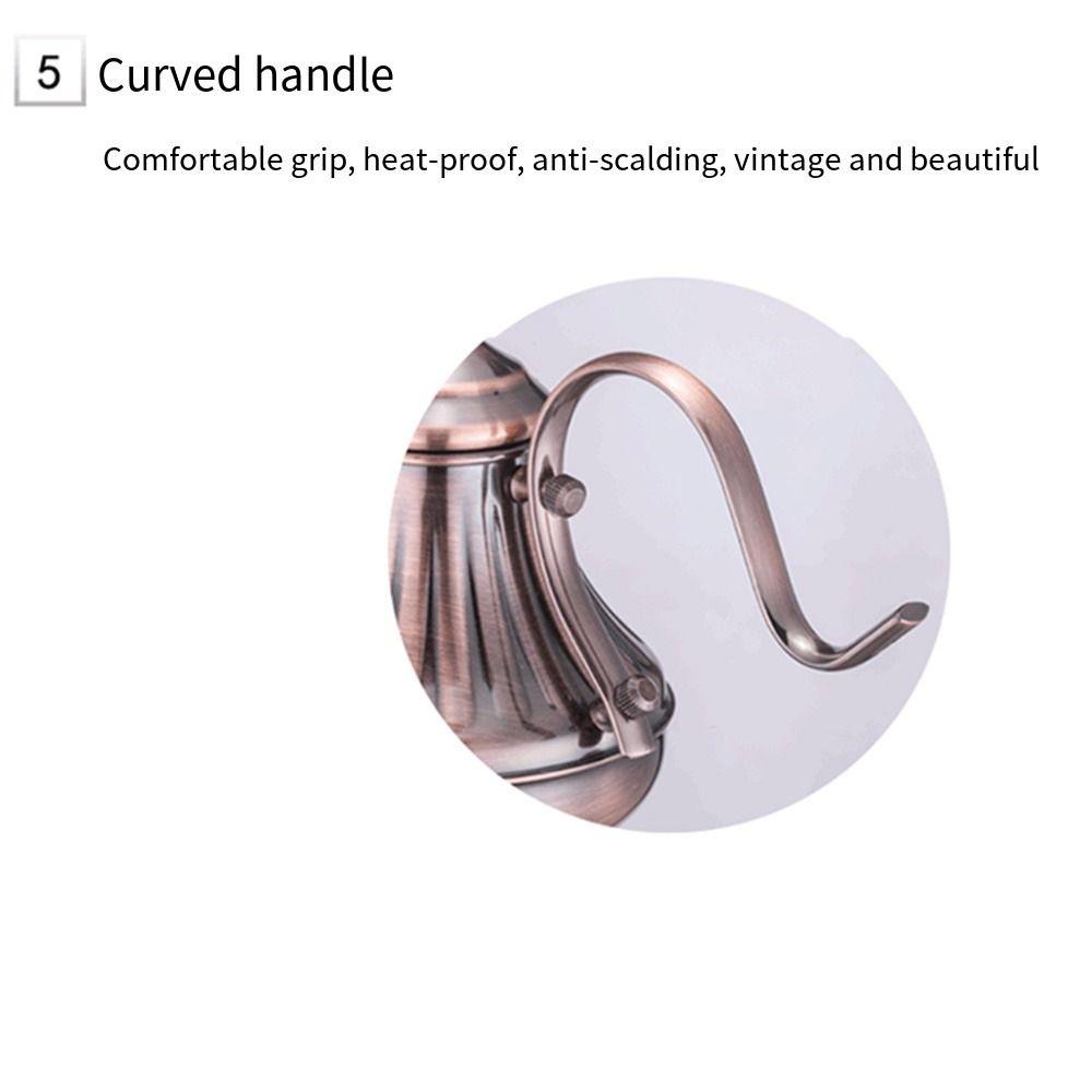 Elegant Coffee Pot Long Mouth Teapot Bronze Drip Kettle  Kitchen