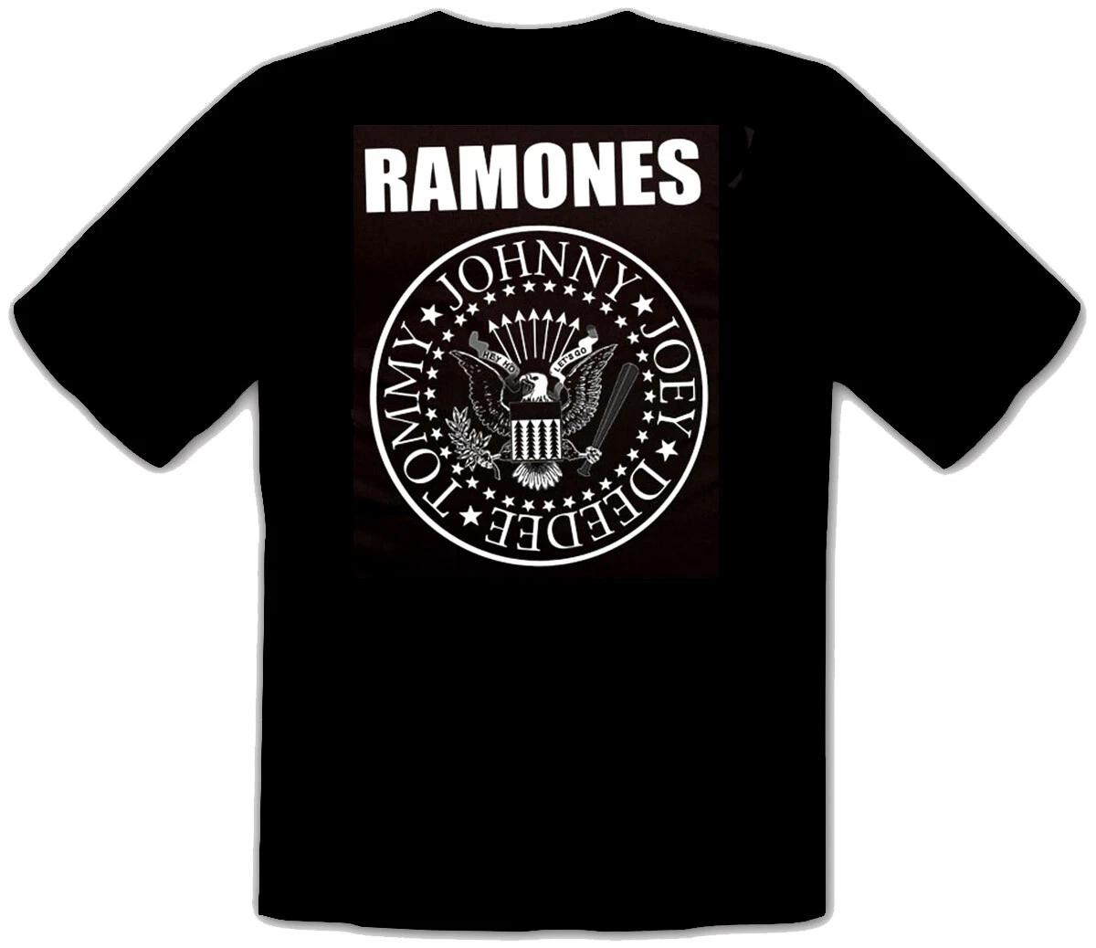 Ramones - HEY HO LETs Go Logo Rock Music Black T-Shirt -279 XL