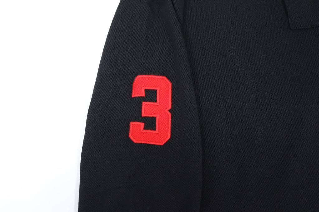 Polo Ralph Lauren Long Sleeve Classic Fit Pique Match Pony Polo Size Men's Shirt, 0105899-L-BLACK [Used]