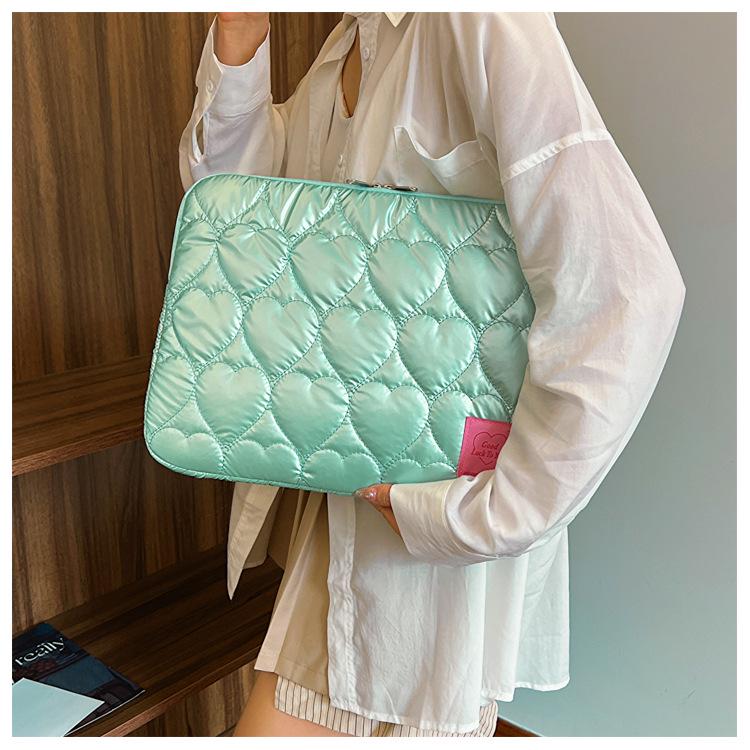 Capa Doce Bordada Coreana para Laptop de 15 polegadas e iPad de 11 polegadas, Design Macaron de Algodão Multicolorido