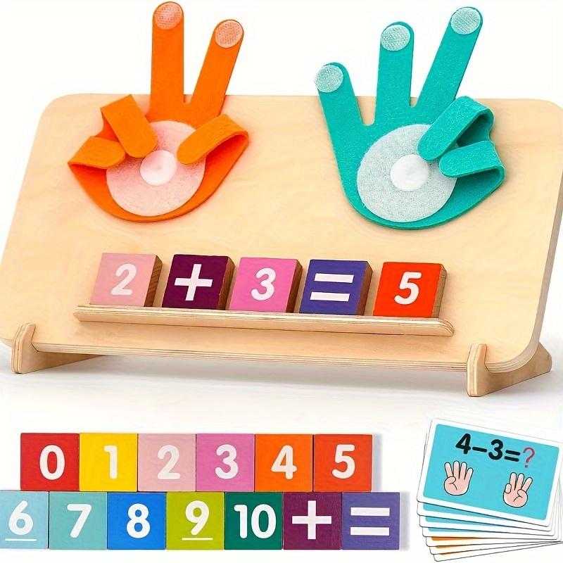 Kids Wooden Finger Arithmetic Montessori Education Toys Learning Math Operations Addition Subtraction Cognitive Matching Board