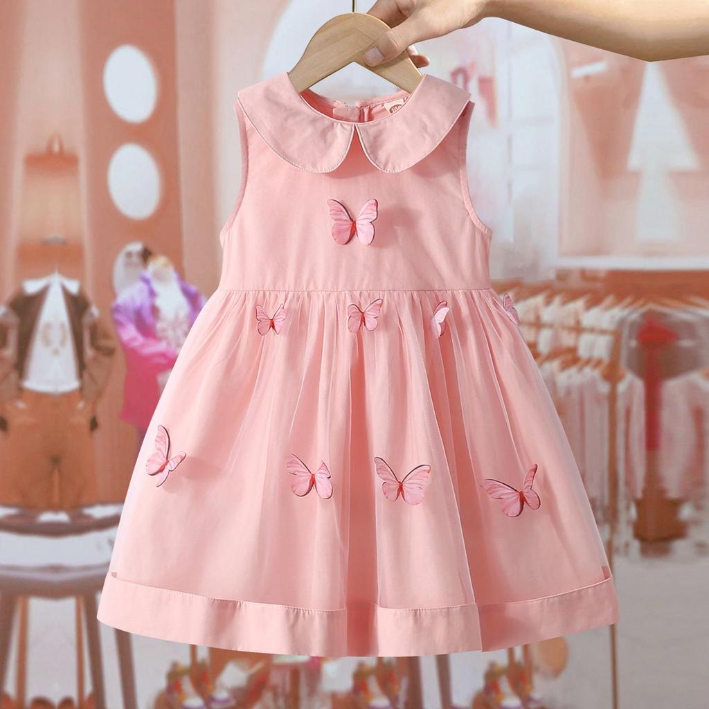 2025 Mädchen Besticktes Sommer Prinzessin Mesh Kleid