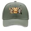 Fun ThreeCat Print Baseball Cap Outdoor Unisexs Casual Sports Bucket Hat Adjustable Vintage Baseball  Sandwich Baseball Cap